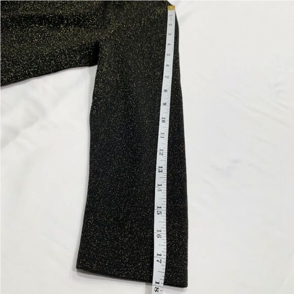 Loft Peplum Sparkle 3/4 Sleeve Black & Gold Shimmer Blouse Career Top size XS - Picture 10 of 15